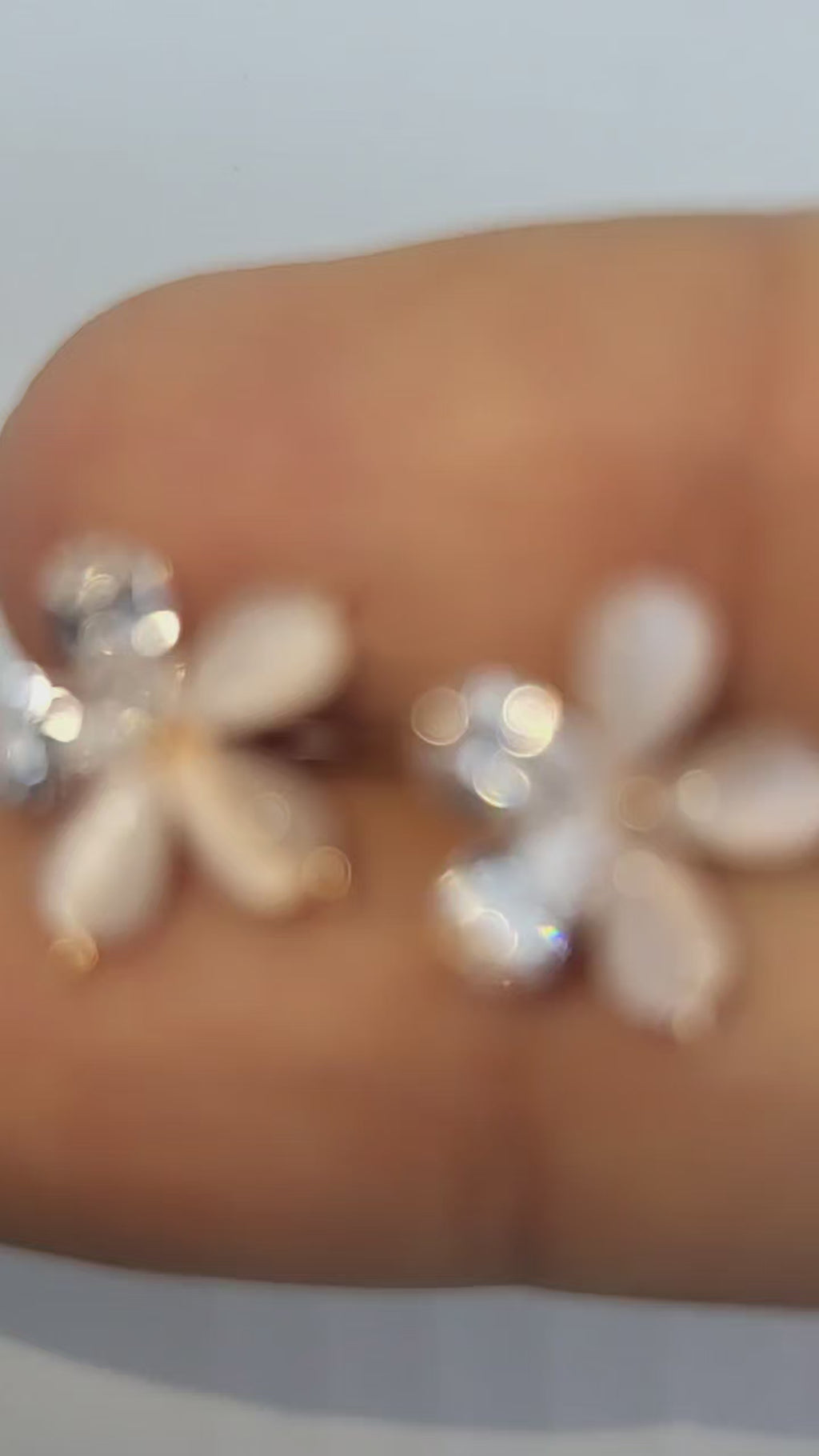 Rose Gold Blush Floral Stud Earrings