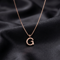 Rose Gold Initial G Pendant with Link Chain