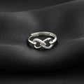Silver Interlocked Heart Adjustable Ring