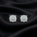 Silver Celeste Solitaire Stud Earrings