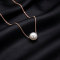 Rose Gold Celeste Pearl Pendant with Link Chain