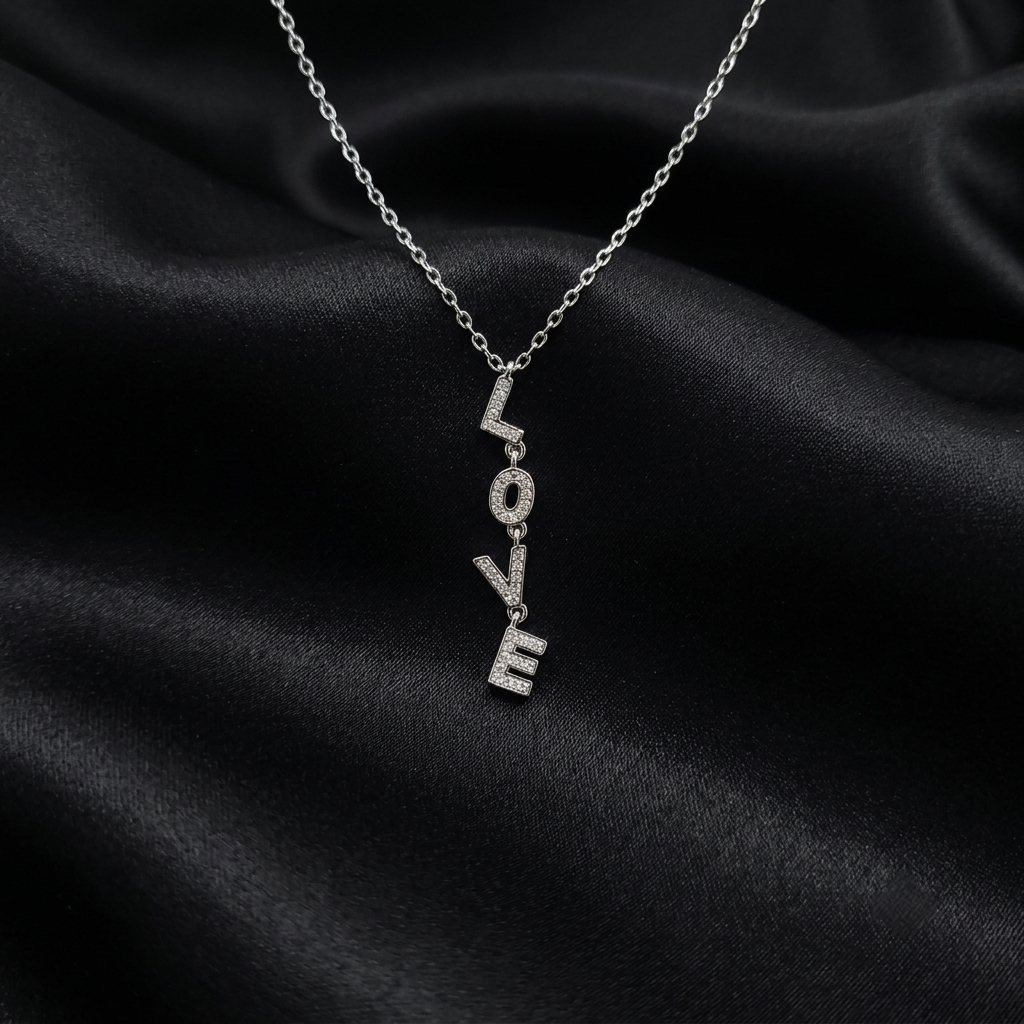 Silver LOVE Pendant Necklace