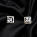 Silver Royale Square Stud Earrings