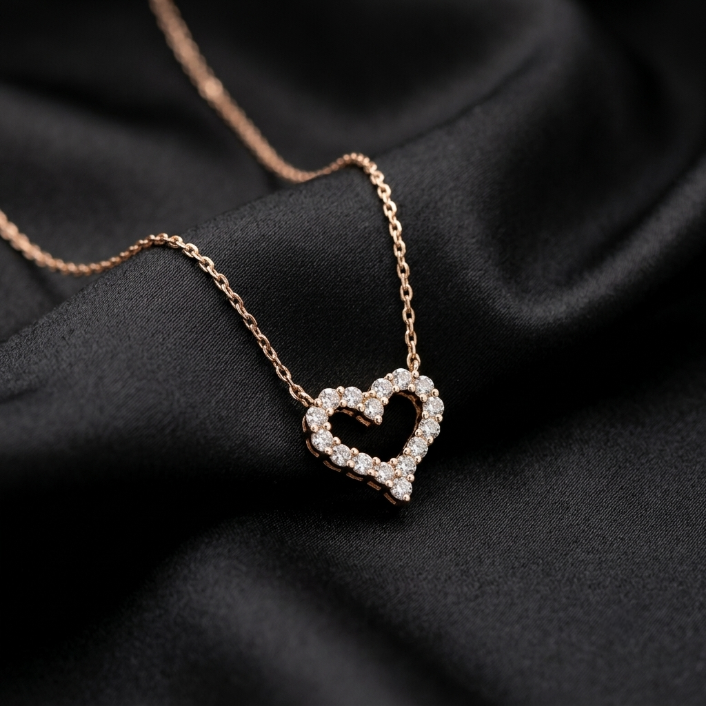 Rose Gold Heart Pendant Necklace