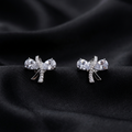 Silver Celeste Bow Zircon Stud Earrings