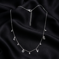 Silver LOVE Letter Drop Necklace