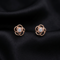 Rosegold Blossom Solitaire Stud Earrings