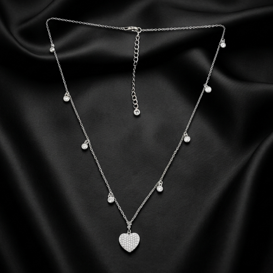 Silver Heart Charm Necklace