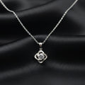 Silver Solitaire Knot Pendant with Link Chain
