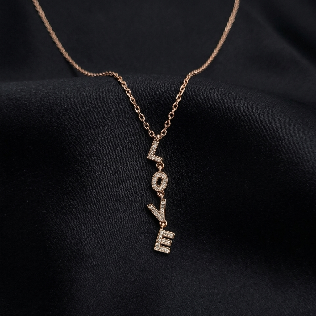 Rose Gold LOVE Pendant Necklace