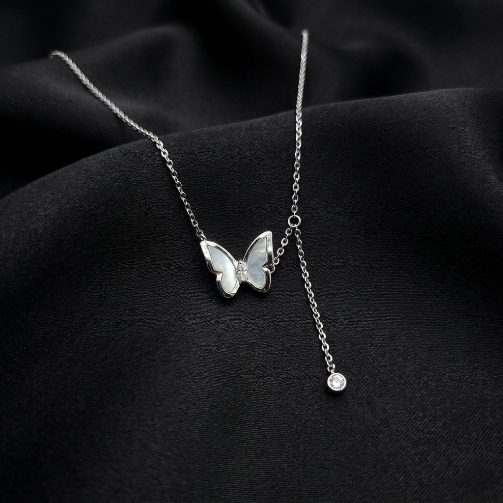 Silver Celestia Butterfly Pendant Necklace
