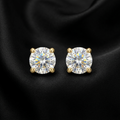Golden Celeste Solitaire Stud Earrings