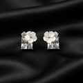 Rose Gold Floral Crystal Stud Earrings
