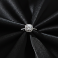 Silver Halo Solitaire Adjustable Ring
