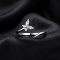Silver Flutter Grace Adjustable Butterfly Ring