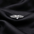 Silver Bow Heart Adjustable Ring