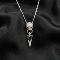 Silver Panther Edge Zircon Pendant Necklace