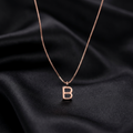 Rose Gold Initial B Pendant with Link Chain