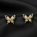 Golden Blush Butterfly Stud Earrings