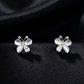 Silver Flutter Dew Butterfly Stud Earrings