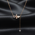 Rose Gold Butterfly Drop Necklace