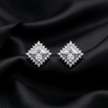 Silver Celeste Royale Square Stud Earrings