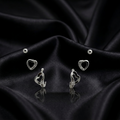 Silver Heart Elegance Earrings Set