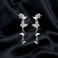Silver Flutter Cascade Butterfly Earrings