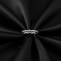 Silver Twisted Diamond Adjustable Ring