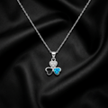 Silver Ocean Clover Pendant with Link Chain