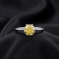 Silver Golden Radiance Solitaire Ring