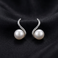 Pearl Wave Stud Earrings