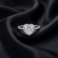 Silver Celeste Heart Solitaire Ring