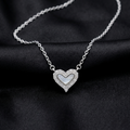 Silver Luminous Heart Zircon Pendant Necklace