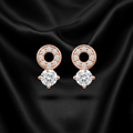 Rosegold Celeste Drop Stud Earrings