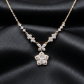 Rose Gold Floral Zircon Statement Necklace