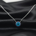 Silver Blue Evil Eye Pendant Necklace